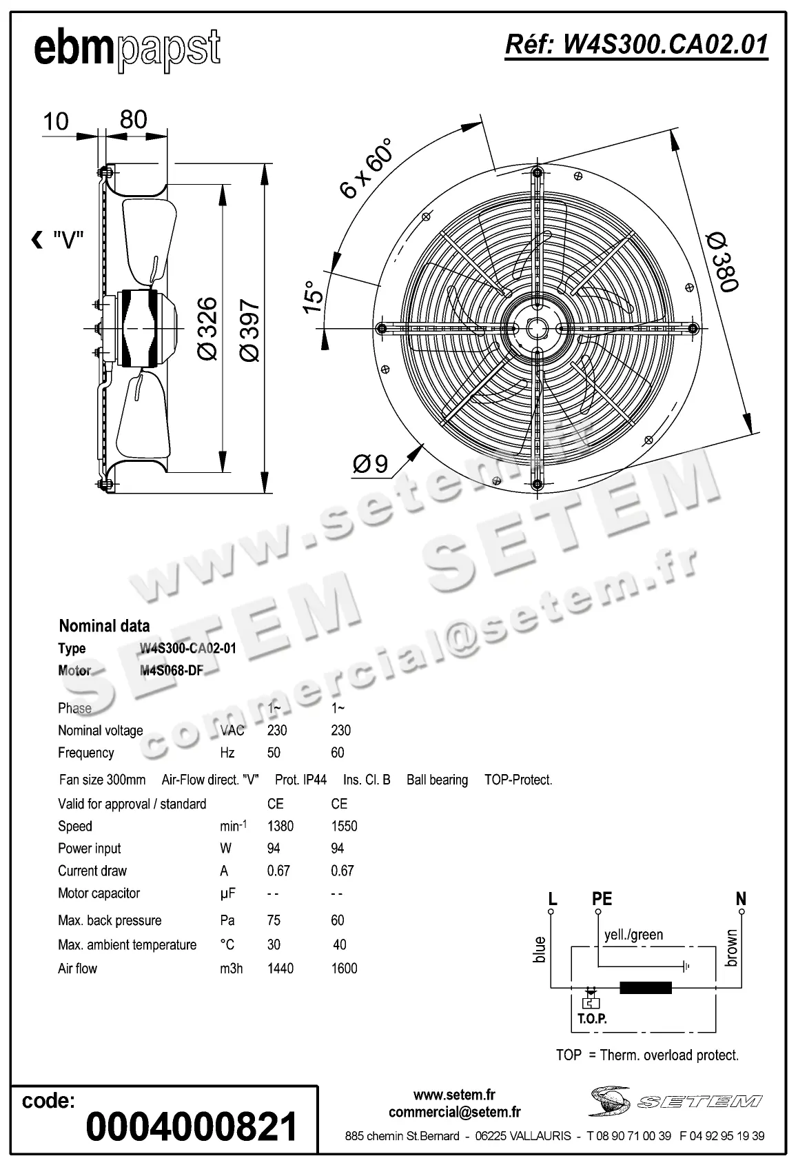0004104721-VENTILATEUR EBMPAPST W4S300.CA02.01 2