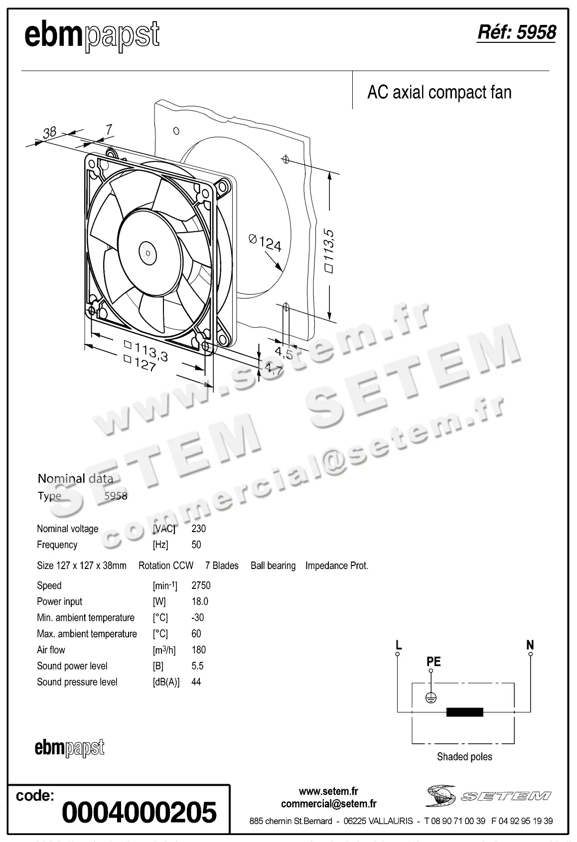 0004104800-VENTILATEUR EBMPAPST 5958 2