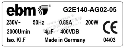 0004104850-VENTILATEUR EBMPAPST G2E140.AG02.05 3