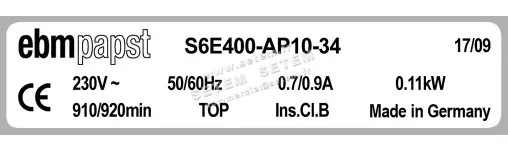 0004104900-VENTILATEUR EBMPAPST S6E400.AP10.34 3