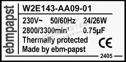 0004104913-VENTILATEUR EBMPAPST W2E143-AA09-01 3