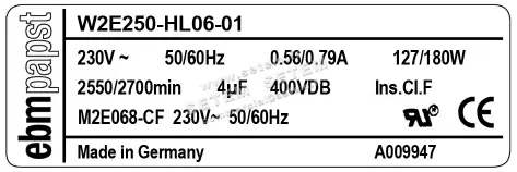 0004104921-VENTILATEUR EBMPAPST W2E250.HL06.01 3