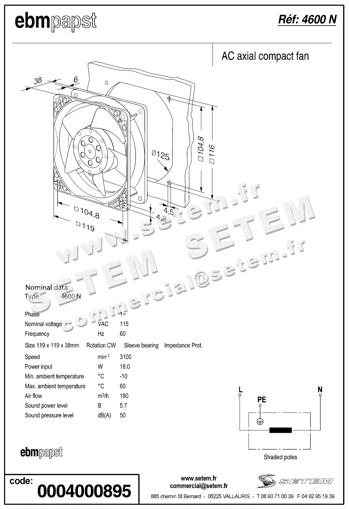 0004104943-VENTILATEUR EBMPAPST 4600N 2