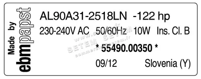 0004104948-VENTILATEUR EBMPAPST AL90A31.2518LN.122HP "55490.00350" 2