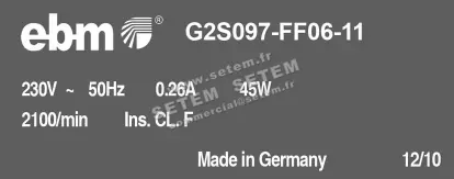 0004104958-VENTILATEUR EBMPAPST G2S097-FF06-11 2