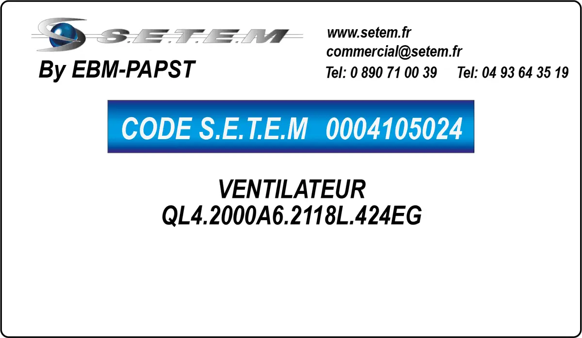 0004105024-VENTILATEUR EBMPAPST QL4.2000A6.2118L.424EG