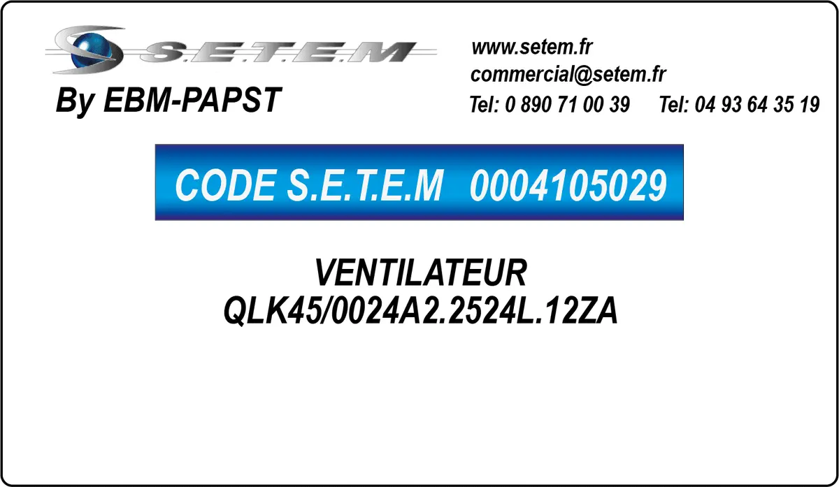 0004105029-VENTILATEUR EBMPAPST QLK45/0024A2.2524L.12ZA