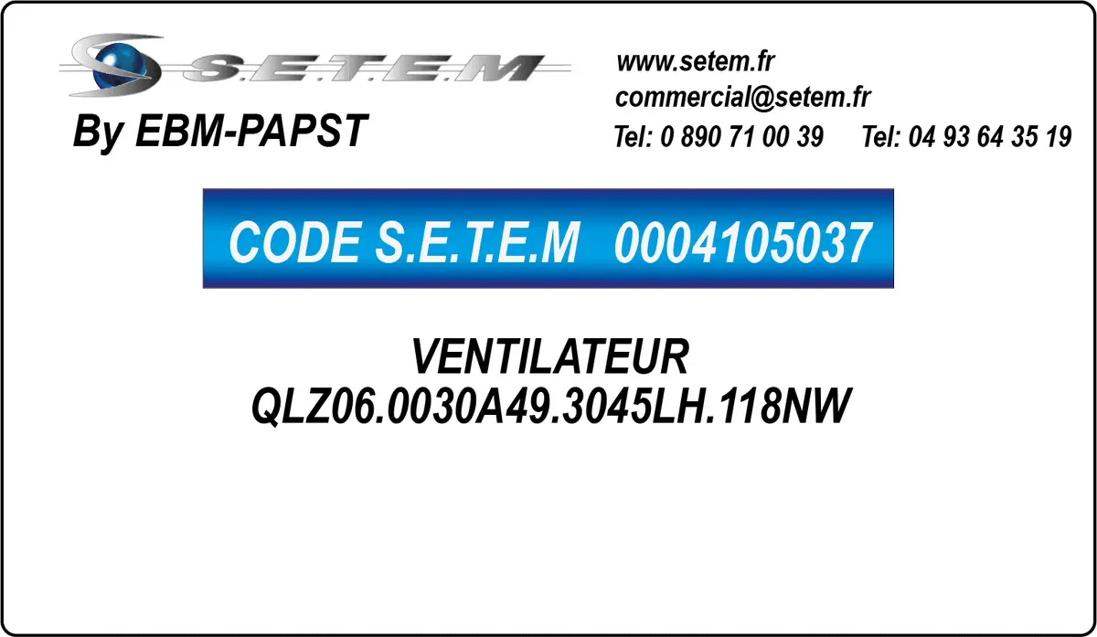 0004105037-VENTILATEUR EBMPAPST QLZ06.0030A49.3045LH.118NW
