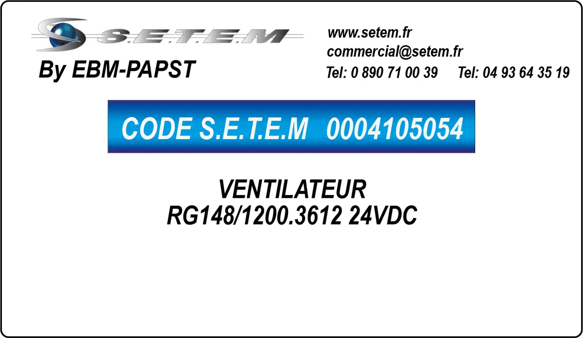 0004105054-VENTILATEUR EBMPAPST RG148/1200.3612 24VDC