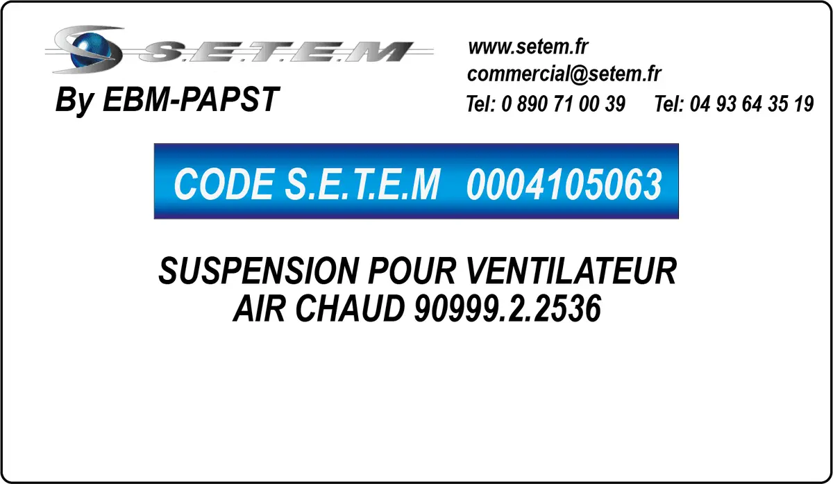 0004105063-SUSPENSION POUR VENTILATEUR EBMPAPST AIR CHAUD 90999.2.2536
