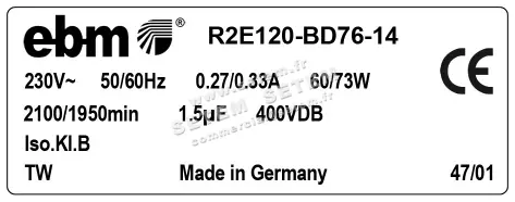 0004105075-MOTOTURBINE EBMPAPST R2E120-BD76-14 3