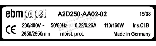 0004105085-MOTOHELICE EBMPAPST A2D250-AA02-02 3