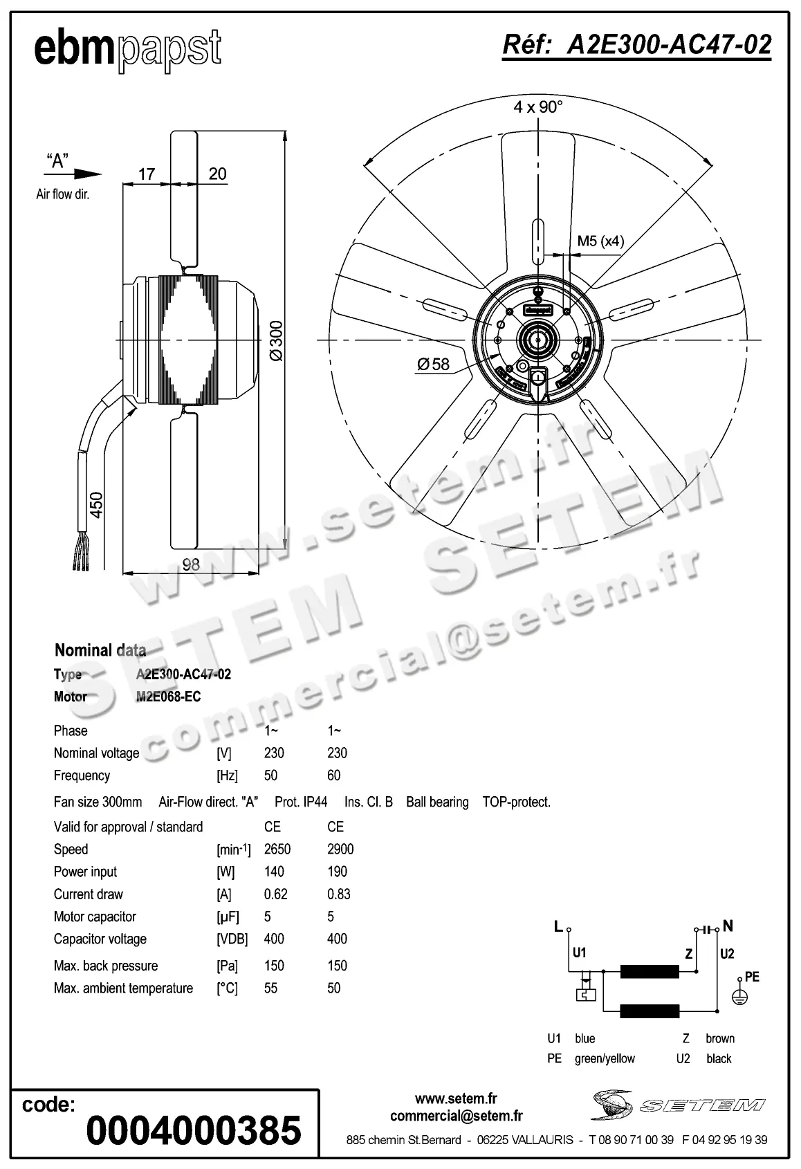 0004105086-MOTOHELICE EBMPAPST A2E300-AC47-02 2