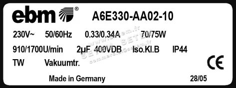 0004105088-MOTOHELICE EBMPAPST A6E330-AA02-10 3