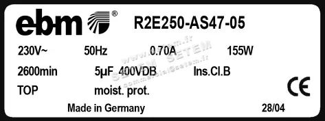 0004105099-MOTOTURBINE EBMPAPST R2E250-AS47-05 4