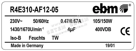 0004105102-MOTOTURBINE EBMPAPST R4E310.AF12.05 2