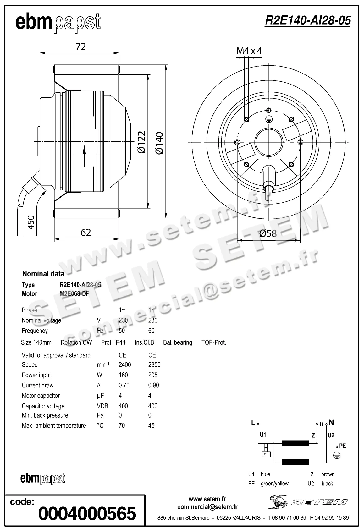0004105113-MOTOTURBINE EBMPAPST R2E140.AI28.05 2