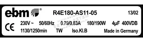 0004105124-MOTOTURBINE EBMPAPST R4E180.AS11.05 3