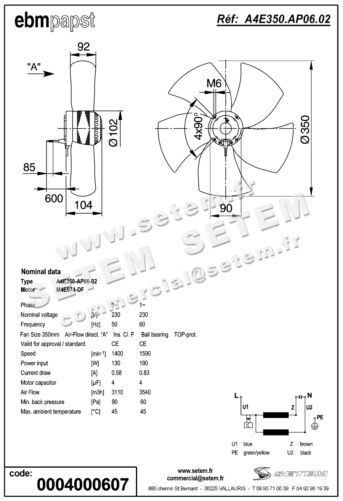 0004105133-MOTOHELICE EBMPAPST A4E350.AP06.02 2