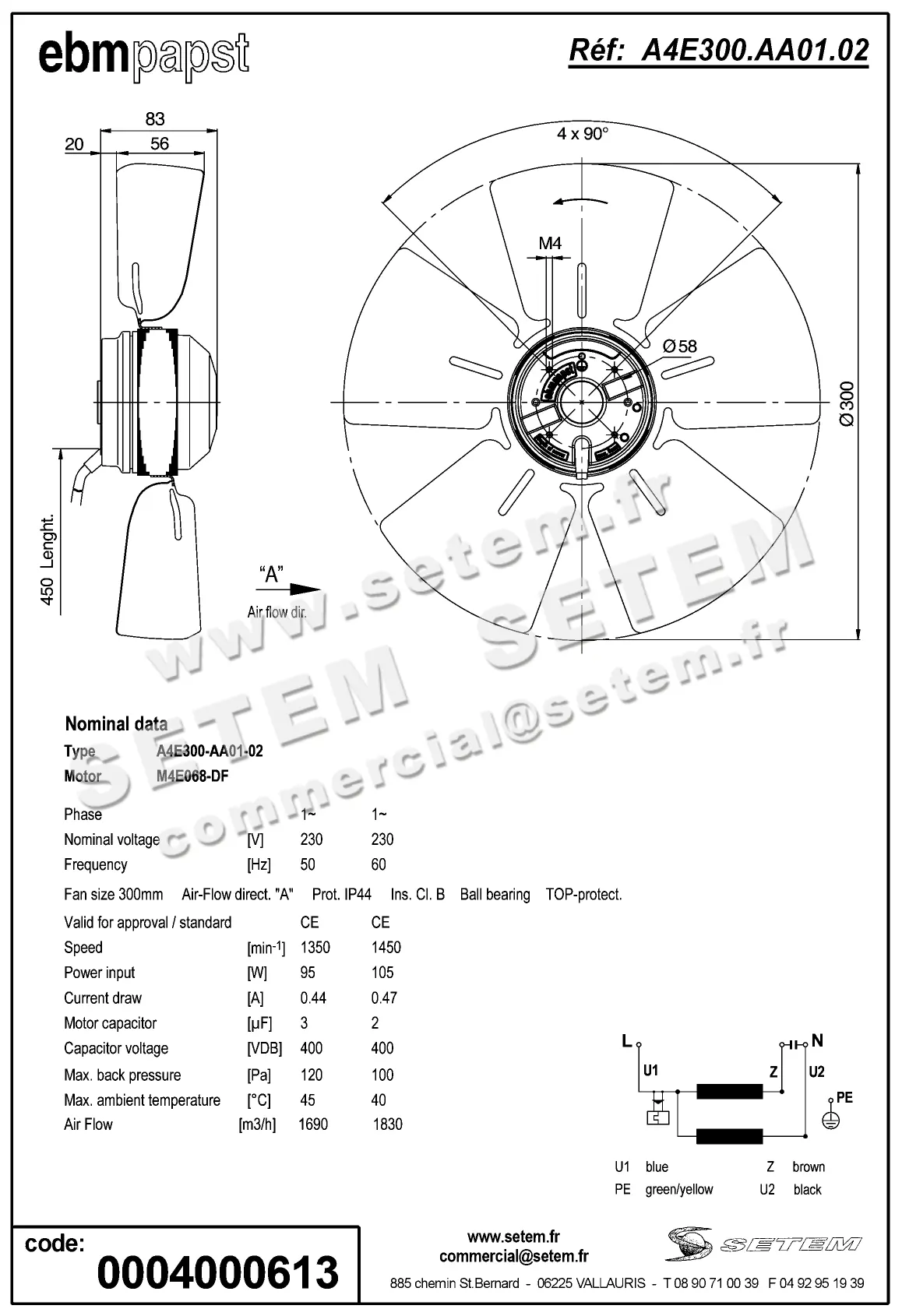 0004105137-MOTOHELICE EBMPAPST A4E300.AA01.02 2