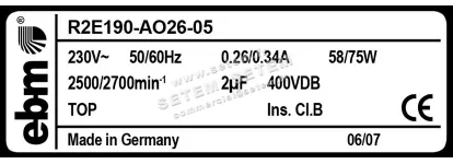 0004105148-MOTOTURBINE EBMPAPST R2E190-AO26-05 5