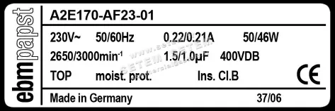 0004105153-MOTOHELICE EBMPAPST A2E170-AF23-01 3