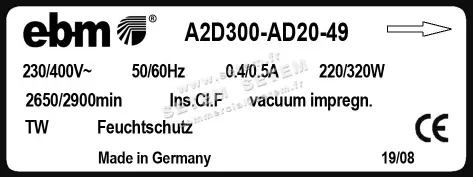 0004105161-MOTOHELICE EBMPAPST A2D300-AD20-49 2