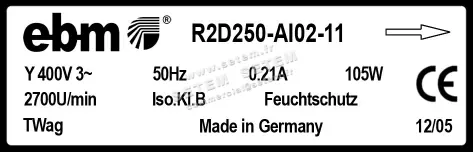 0004105170-MOTOTURBINE EBMPAPST R2D250-AI02-11 3