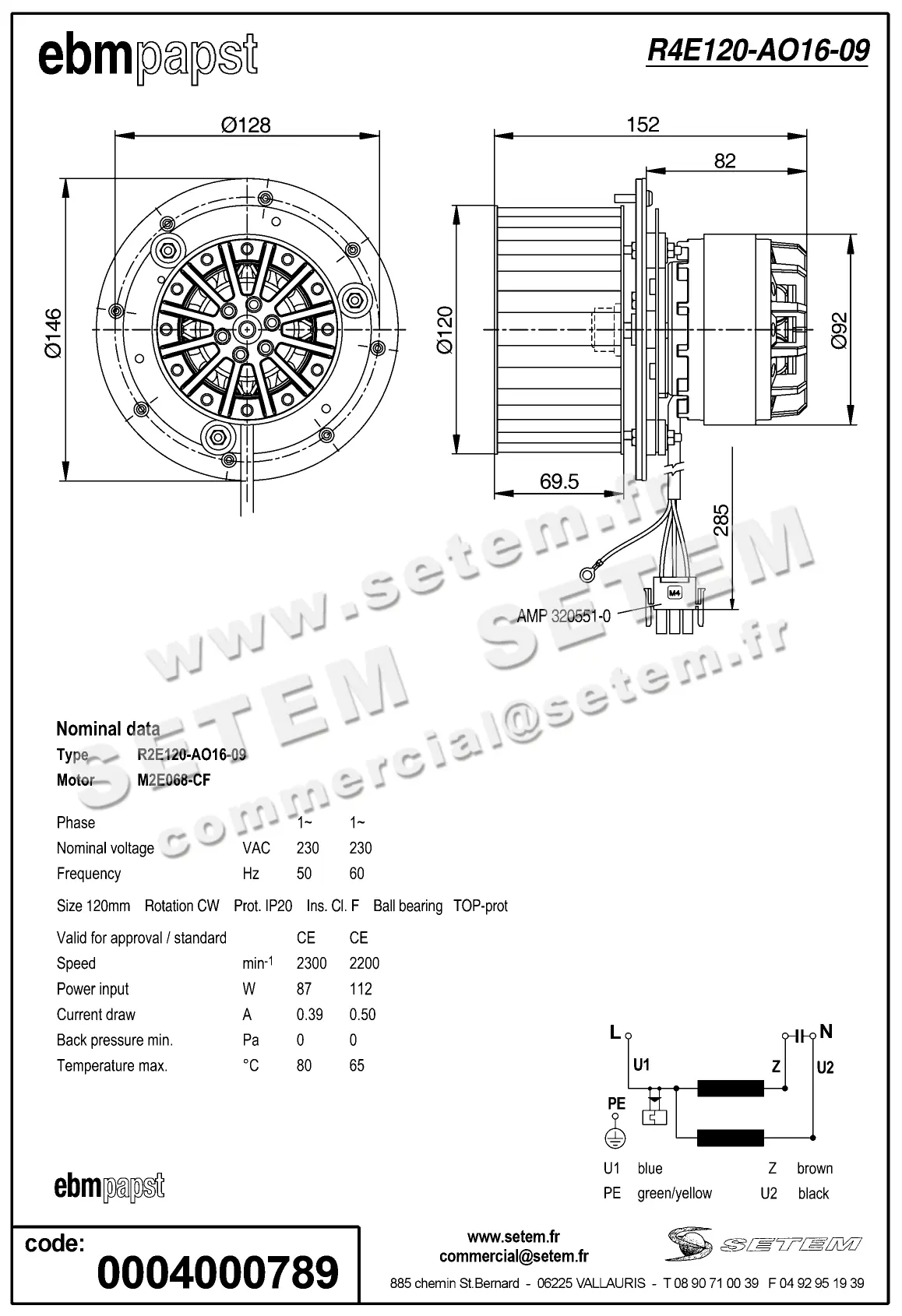 0004105172-MOTOTURBINE EBMPAPST R2E120-AO16-09 4