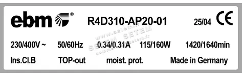 0004105180-MOTOTURBINE EBMPAPST R4D310-AP20-01 2