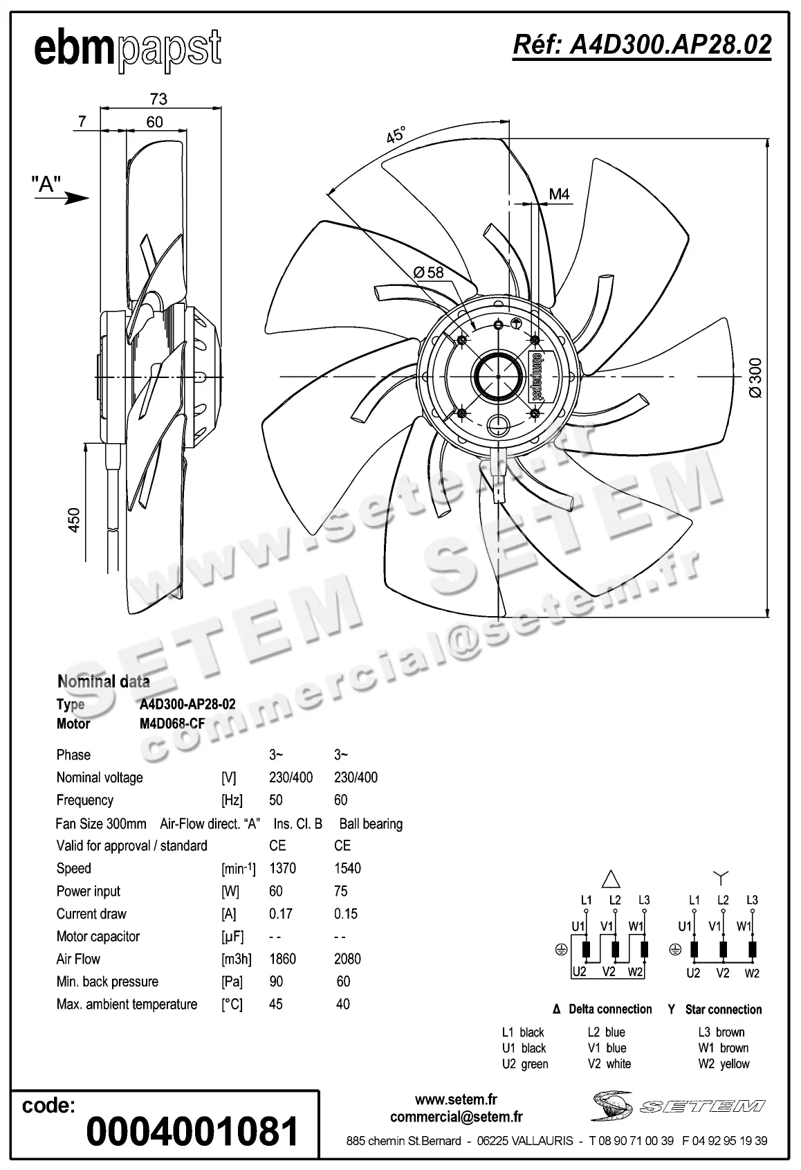 0004105192-MOTOHELICE EBMPAPST A4D300.AP28.02 2