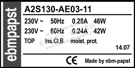 0004105193-MOTOHELICE EBMPAPST A2S130-AE03-11 2