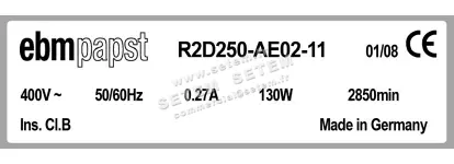 0004105207-MOTOTURBINE EBMPAPST R2D250-AE02-11 2