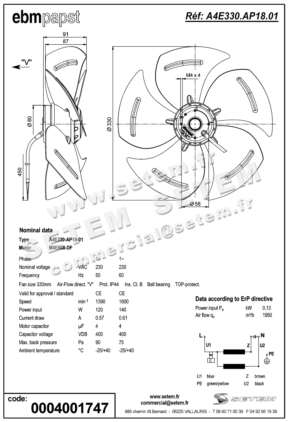 0004105232-MOTOHELICE EBMPAPST A4E330-AP18-01 2
