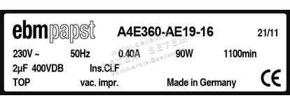 0004105240-MOTOHELICE EBMPAPST A4E360.AE19.16 2