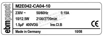 0004105247-MOTEUR EBMPAPST M2E042.CA04.10 3