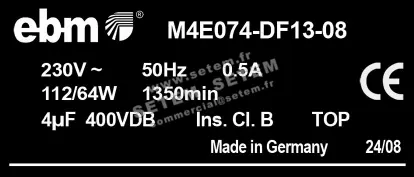 0004105259-MOTEUR EBMPAPST M4E074-DF13-08 3