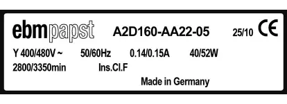 0004105271-MOTOHELICE EBMPAPST A2D160.AA22.05 3
