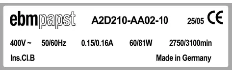 0004105274-MOTOHELICE EBMPAPST A2D210.AA02.10 2