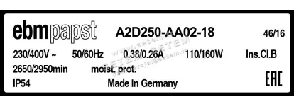 0004105277-MOTOHELICE EBMPAPST A2D250.AA02.18 2