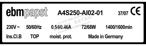 0004105288-MOTOHELICE EBMPAPST A4S250-AI02-01 2