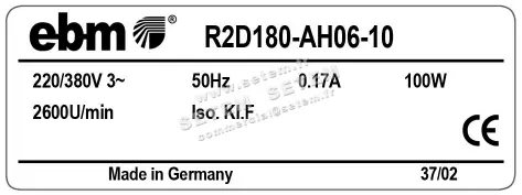 0004105294-MOTOTURBINE EBMPAPST R2D180-AH06-10 2