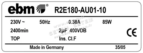0004105296-MOTOTURBINE EBMPAPST R2E180-AU01-10 2