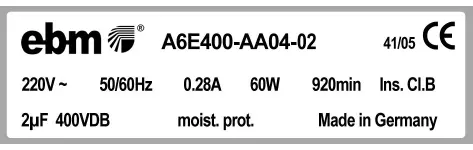 0004105302-MOTOHELICE EBMPAPST A6E400-AA04-02 2