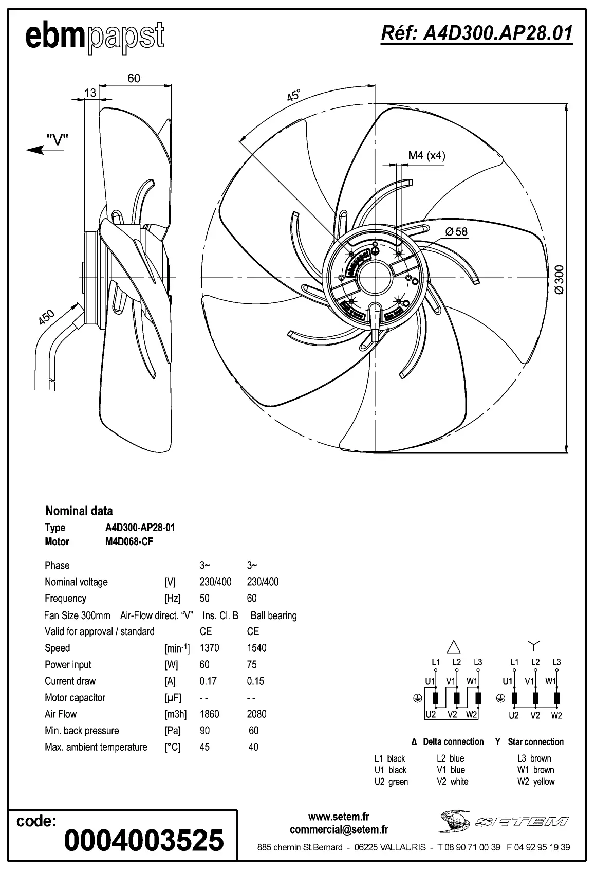 0004105320-MOTOHELICE EBMPAPST A4D300.AP28.01 2