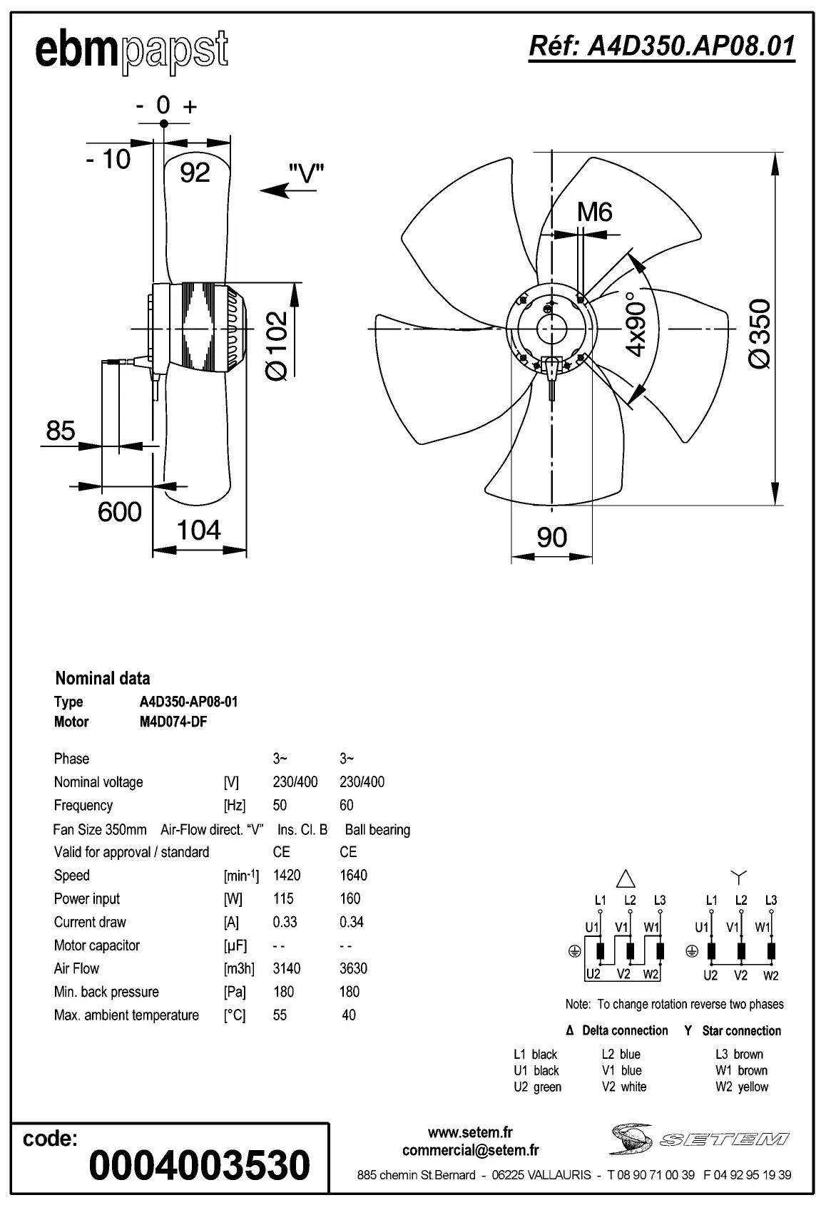 0004105321-MOTOHELICE EBMPAPST A4D350.AP08.01 2