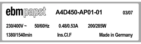 0004105325-MOTOHELICE EBMPAPST A4D450.AP01.01 2