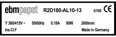 0004105335-MOTOTURBINE EBMPAPST R2D180-AL10-13 2