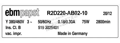 0004105339-MOTOTURBINE EBMPAPST R2D220-AB02-10 3