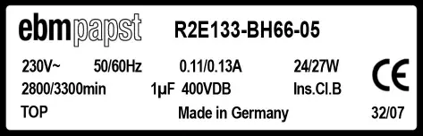 0004105344-MOTOTURBINE EBMPAPST R2E133-BH66-05 3